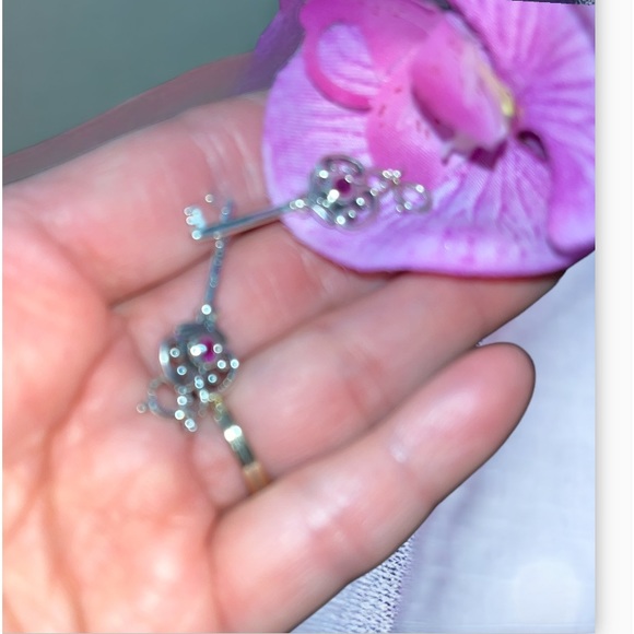 Source Unknown Jewelry - Sterling Rhodium Ruby Key To Your Heart Charm Pendant Bundle of 2!💕💕